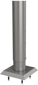 BIOHORT Paal Schutting (schroeven) 180 Cm Hoogte Verstelbaar Kwartsgrijs-metallic