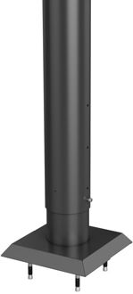 BIOHORT Paal Schutting (schroeven) 90 Cm Hoogte Verstelbaar Donkergrijs-metallic