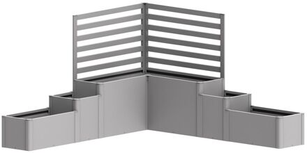 BIOHORT Plantenbak Davinci - Zilver - Metaal - 80,5x166x80cm