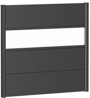 BIOHORT Recht Paneel Voor Tuinscherm Met Acrylglas Donkergrijs Metallic 100x90cm