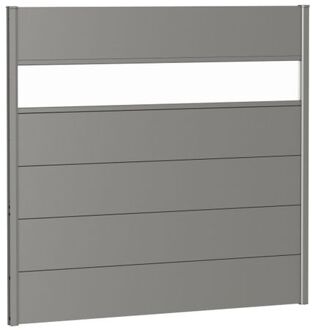 BIOHORT Recht Paneel Voor Tuinscherm Met Acrylglas Kwartsgrijs Metallic 150x135cm