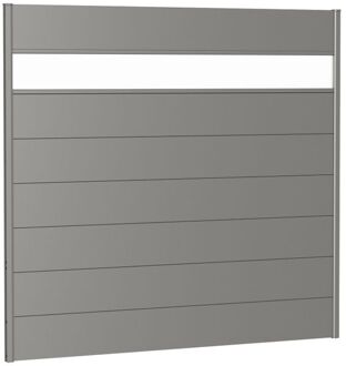 BIOHORT Recht Paneel Voor Tuinscherm Met Acrylglas Kwartsgrijs Metallic 200x180cm