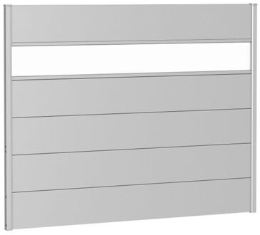 BIOHORT Recht Paneel Voor Tuinscherm Met Acrylglas Zilver Metallic 180x135cm