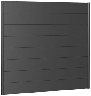 BIOHORT Recht Paneel Voor Tuinscherm Zonder Acrylglas Donkergrijs Metallic 200x180cm
