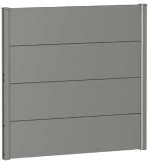 BIOHORT Recht Paneel Voor Tuinscherm Zonder Acrylglas Kwartsgrijs Metallic 100x90cm