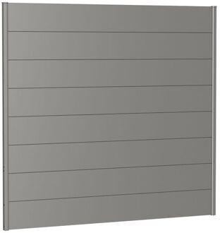 BIOHORT Recht Paneel Voor Tuinscherm Zonder Acrylglas Kwartsgrijs Metallic 200x180cm