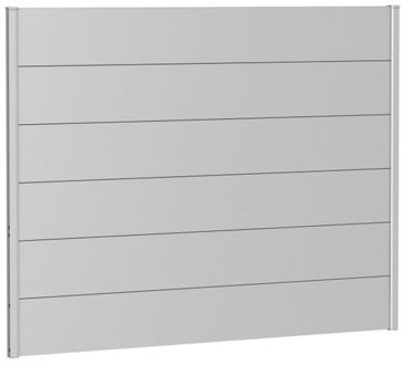 BIOHORT Recht Paneel Voor Tuinscherm Zonder Acrylglas Zilver Metallic 180x135cm