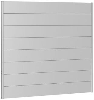 BIOHORT Recht Paneel Voor Tuinscherm Zonder Acrylglas Zilver Metallic 200x180cm