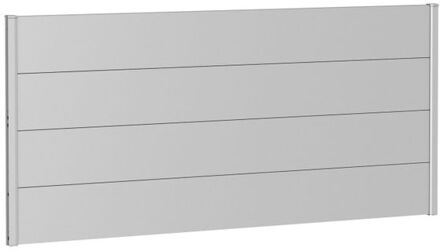 BIOHORT Recht Paneel Voor Tuinscherm Zonder Acrylglas Zilver Metallic 200x90cm
