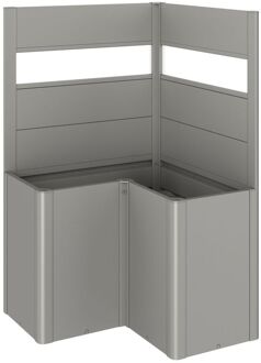 BIOHORT Schutting Voor Kweekbed Belvedere Voor L-vorm (2stk) Met Acrylglas Gr. L100 Kwartsgrijs-metallic