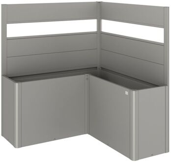 BIOHORT Schutting Voor Kweekbed Belvedere Voor L-vorm Met Acrylglas Gr. L150 Kwartsgrijs-metallic 2 Stuks