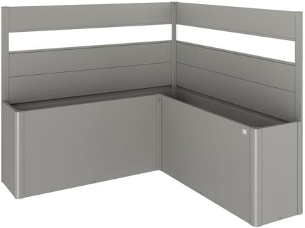 BIOHORT Schutting Voor Kweekbed Belvedere Voor L-vorm Met Acrylglas Gr. L200 Kwartsgrijs-metallic 2 Stuks