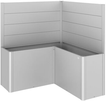 BIOHORT Schutting Voor Plantenbak Belvedere L-vorm Gr. L150 Zilver Metallic 2st