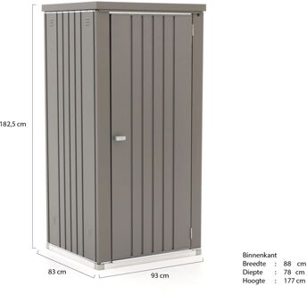 BIOHORT Tuinkast 93x83x182,5cm (incl. bodemplaat en frame ) - Laagste prijsgarantie! Grijs
