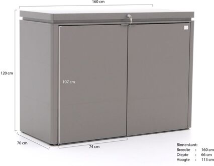 BIOHORT Tuinkast Highboard Kwartsgrijs 160x70x118cm