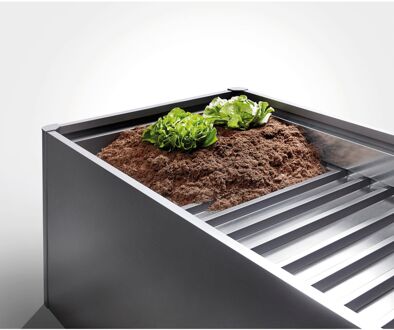 BIOHORT Tussenbodem Moestuinbox 1,5x1 Metallic Donkergrijs