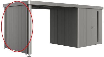 BIOHORT Zijwand Voor Zijdak Tuinhuis Neo 2a/2b/2c/2d Kwartsgrijs Metallic