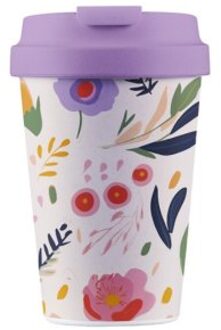 bioloco pla/plant beker to go - field of flowers