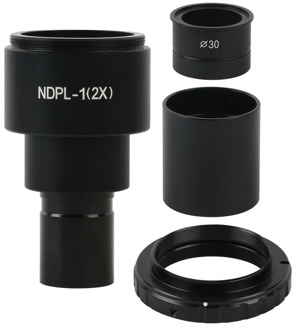 Biological/Stereo Microscope NDPL 2X Adapter 23.2mm/30mm/30.5mm T2 Mount SLR Camera Eyepiece Adapter Lens For DSLR Nikon Canon