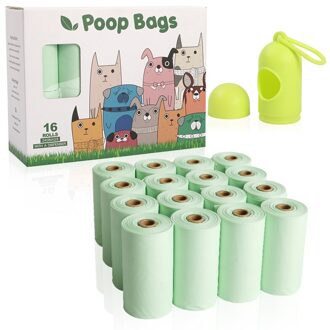 Biologisch Afbreekbaar Hond Kak Tassen Maïszetmeel Aarde Vriendelijke Afval Zak Voor Honden Pooper Tassen 16rolls240prices