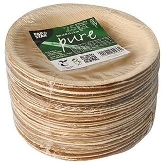 Biologisch afbreekbare schalen/bordjes palmblad - 50x stuks - Dia 15 cm - Milieuvriendelijk