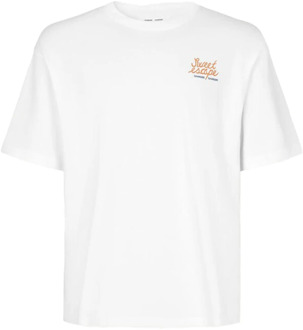 Biologisch Katoenen T-shirt Korte Mouw Samsøe Samsøe , White , Heren - XL