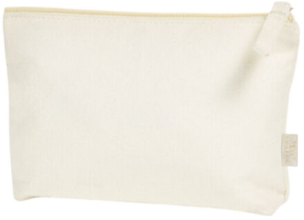 Biologische katoenen toilettas met rits Beige - One size