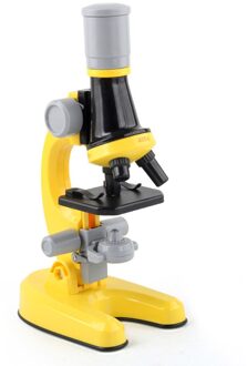 Biologische Microscoop 100X 400X 1200X Kind School Wetenschap Educatief Speelgoed Cadeau Voor Kinderen Led Kit Lab Home Kinderen Microscoop geel