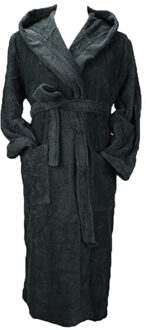 Biologische ochtendjas voor volwassenen robezz unisex - maat S / M Zwart