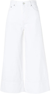 Biologische witte katoenen jeans Ganni , White , Dames - W26,W25