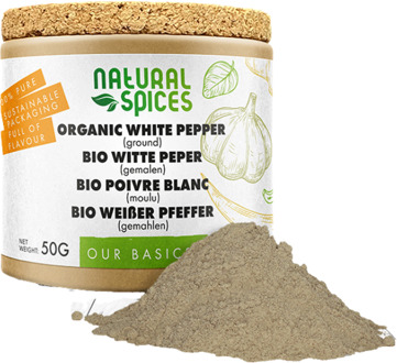 Biologische Witte peper gemalen - 50 gram