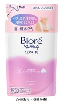 Biore The Body Totonoihada Skin Foam Body Wash Woody & Floral - 440ml Refill