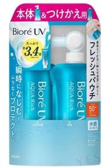 Biore UV Aqua Rich Watery Essence Sunscreen SPF 50+ PA++++ 120g Pouch + 120g Pouch Refill - 2025 JP edition
