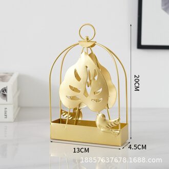 Birdcage Insectenwerende Middelen Wierook Houder Thuis Brandwerende Sandelhout As Doos Opknoping Creatieve Doos Wierookbrander Ornamenten abrikoos leaf gouden