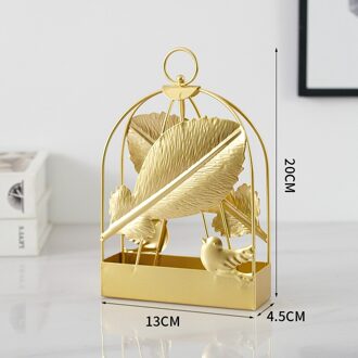 Birdcage Insectenwerende Middelen Wierook Houder Thuis Brandwerende Sandelhout As Doos Opknoping Creatieve Doos Wierookbrander Ornamenten Maple leaf gouden