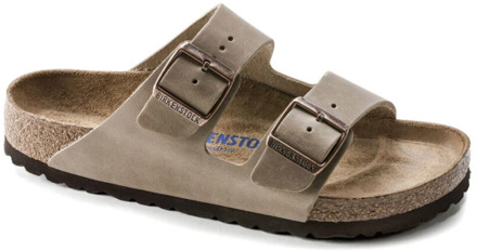 Birkenstock Arizona FL WB Narrow Unisex Slippers - Tabacco Brown - Maat 36