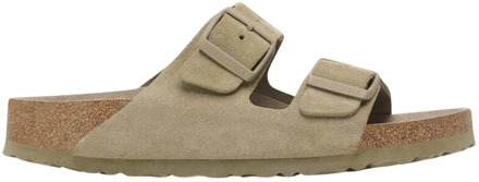 Birkenstock Arizona SFB VL Faded Khaki Narrow Dames Slippers - Khaki - Maat 36