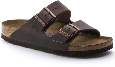 Birkenstock Arizona Slippers Zwart Leer Regular-fit Zacht Voetbed – maat 45