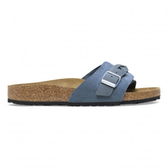 Birkenstock Boho-geïnspireerde Gevlochten Suède Sandaal Birkenstock , Blue , Dames - 41 EU