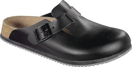 Birkenstock Boston black leather regular super grip sole - maat 46