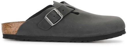 Birkenstock Boston Black narrow Fettleder Oiled Leather Heren Pantoffels - Zwart - Maat 43