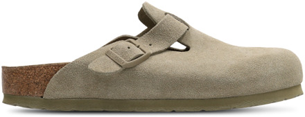 Birkenstock Boston Slippers en Sandalen Dames - Groen - Maat 40 - Suède Green