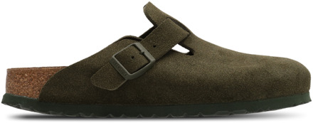 Birkenstock Boston Slippers en Sandalen Dames - Groen - Maat 40 - Suède Green