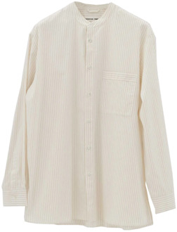 Birkenstock Crèmekleurig gestreept katoenen overhemd met zak Birkenstock , Beige , Dames - M,S