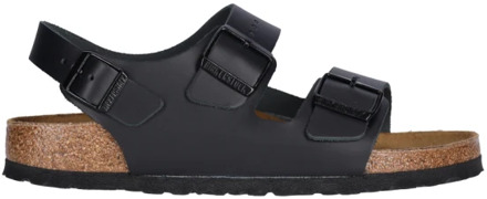 Birkenstock Milano Narrow Zwart Smooth Leather Sandalen Heren Size : 41