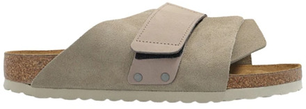 Birkenstock Slippers Kyoto Taupe narrow Suede Tonal Taupe Maat:40