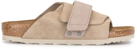 Birkenstock Slippers Kyoto Taupe narrow Suede Tonal Taupe Maat:41