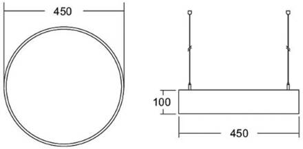 Biro Circle 10, Ø 45 cm, direct, DALI, wit, 4000 K