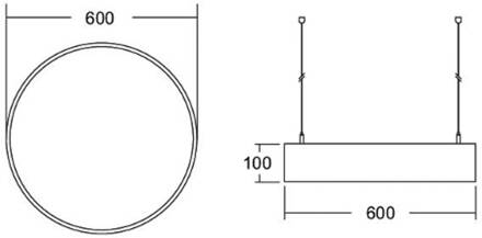 Biro Circle direct Ø 60 cm, aan/uit, zilver, 3000 K