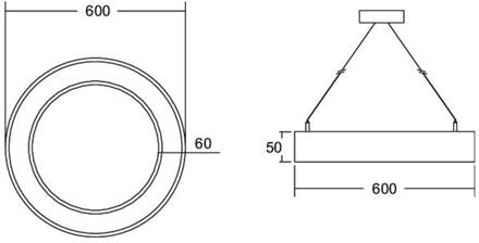 Biro Cirkel Ring5 direct Ø 60 cm DALI wit 840